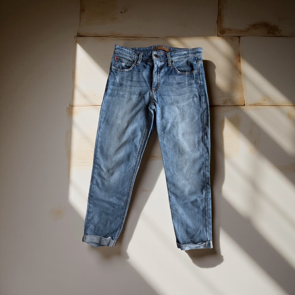 Hudson Bacara crop straight cuf fit Jeans Blue Skinny size 24